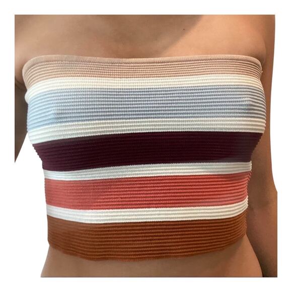 LA Hearts by PacSun Top size small tube top -  Fitted strapless crop top multi - Picture 2 of 4